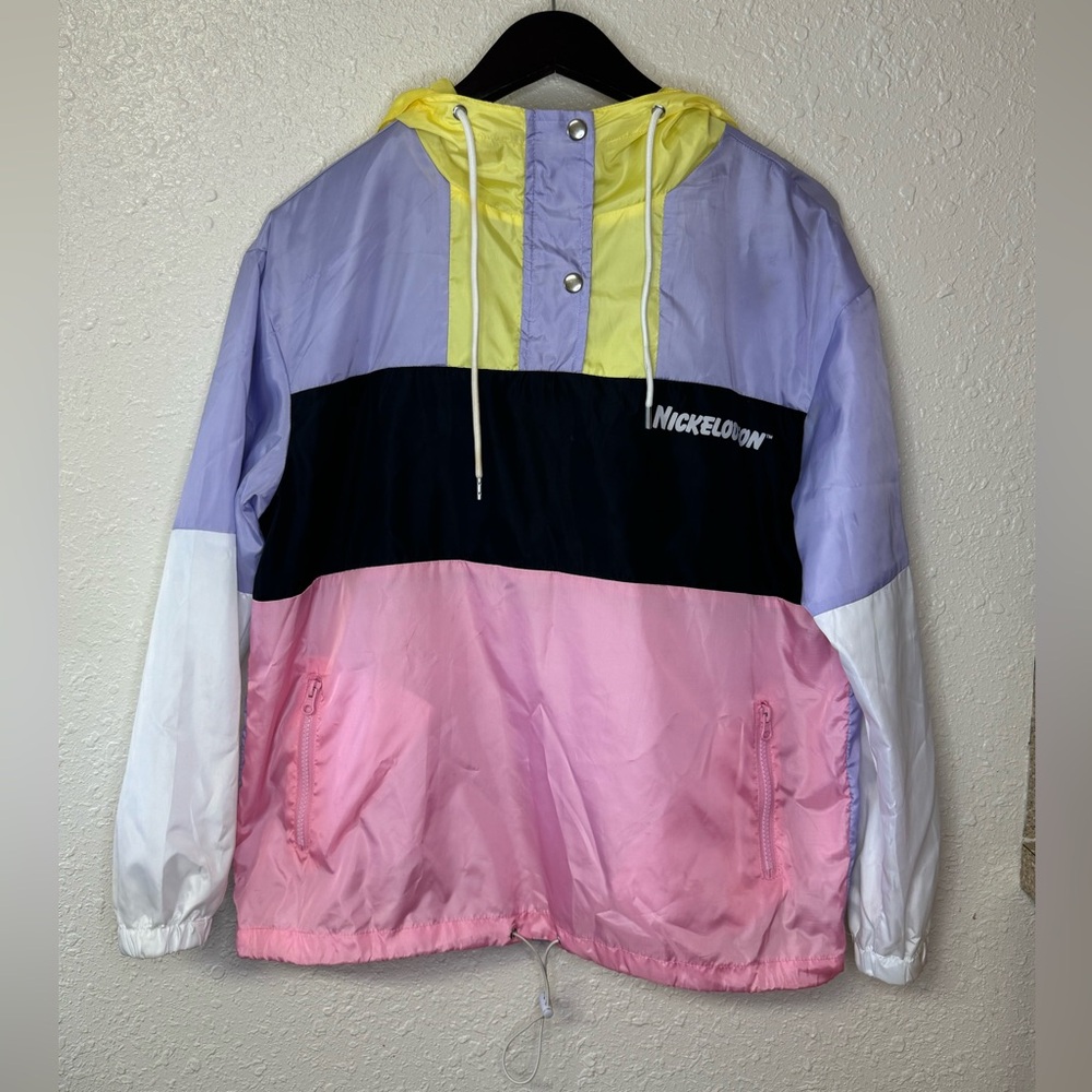 Nickelodeon Spongebob Windbreak Jacket Women’s S Purple Pink Yellow